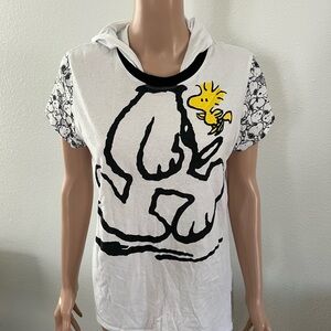 Peanuts White & Black Kids Tee with Yellow Woodstock
